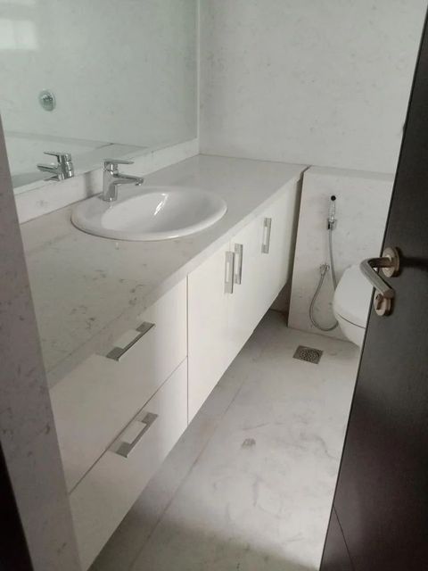 Modern Bathroom White Vanities Color White Material HDHMR Size 2 Feet (Height) Mount Type Wall Mounted Number Of Shelves 2 - Image 1