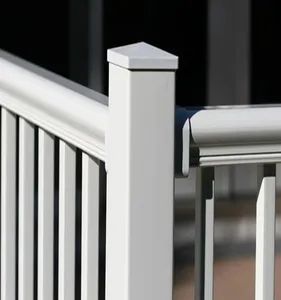 Stair and Pool White Color and Black Color PVC Railing Color White Hole Shape No Material Plastic Model NO. LJ 1660 Trademark - Image 4