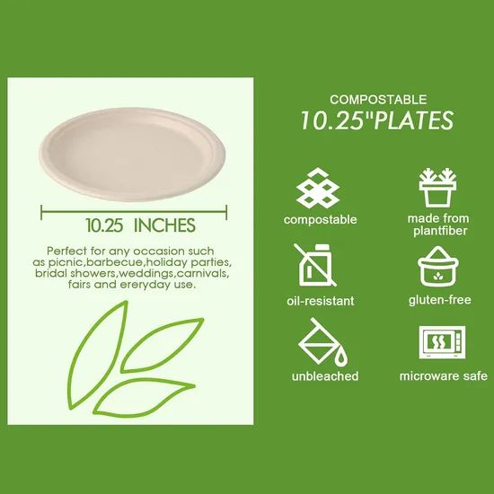 Biodegradable Disposable Tableware for Outdoor Barbecues Origin China HS Code 48236910 Trademark OEM/ODM Printing - Image 4