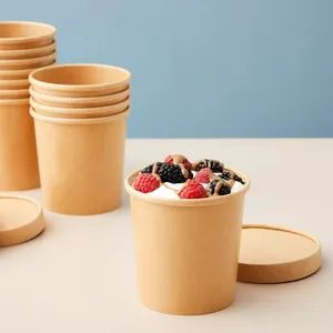Double PE Coated Paper Ice Cream Bowl with Spoons - Image 3