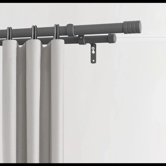 Durable Adjustable Telescopic Double or Single Curtain Rods Origin Cn Shape Round Style Modern Feature Durable Color - Image 5