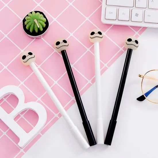 Spooky Skeleton Gel Pens for Creative Halloween Crafts Weight 13G Color Black Size 18.5cm Refillable Yes Model NO. BB24 Type Capped - Image 6