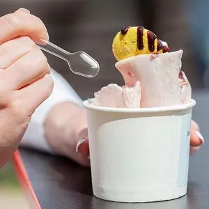 Disposable Clear Plastic Mini Spoons, Small Dessert Spoons Color Clear Origin China Logo Cutomized Model NO. ELE006 Trademark - Image 4