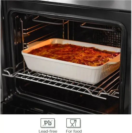 Porcelain Kitchen Oven Nonstick Deep Tray Serving Bakeware Ceramic Rectangular Baking Dishes Pans - Image 2