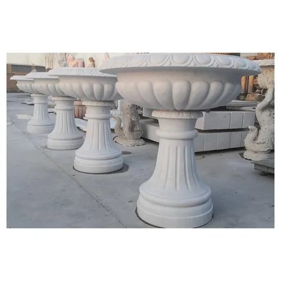 Contracted Outdoor Garden Decor Flowerpot Marble Statue for Sale - Image 2