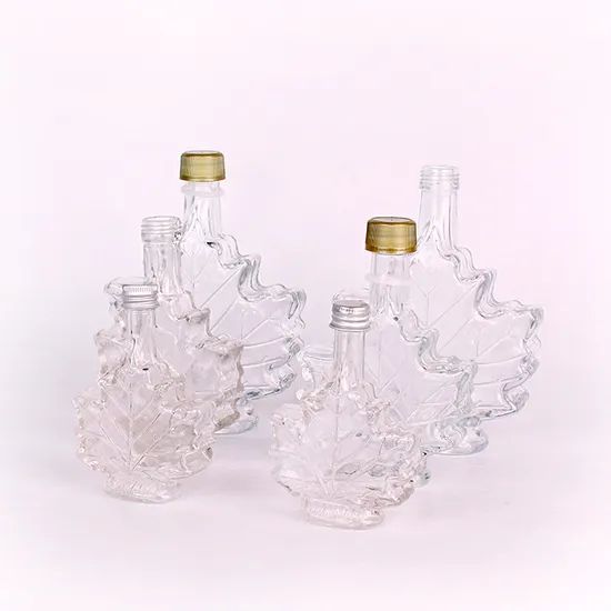 Empty 50ml 100ml 250ml Maple Leaf Shape Glass Syrup Bottles - Image 3