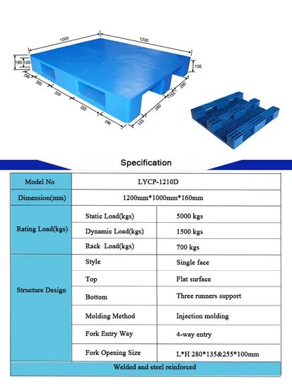 High Quality Plastic Pallets Warehouse Storage HDPE Stackable Reversible Heavy Duty Warehouse Tray for Sale - Image 3