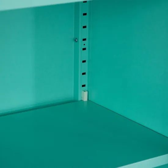 Home Metal Modern 2 Glass Doors Cache Accent Locker Cabinets - Image 5