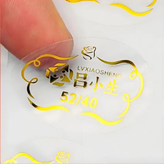 Bright Gold Label Label Printing Origin China Trademark no Model NO. YF0005 HS Code 4911990090 Feature Waterproof Sample Free - Image 6