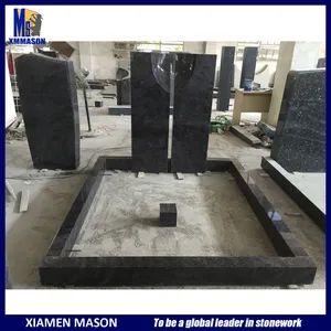 Cheap Tombstones Granite Cemetery Monuments MOQ 1 Set Color Blue Origin China Style European HS Code 680293 Size - Image 3