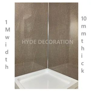 100mm Width Waterproof Polished Stone PVC Wet Wall Panel for Bathroom Kitchen Wall Cladding - Image 1