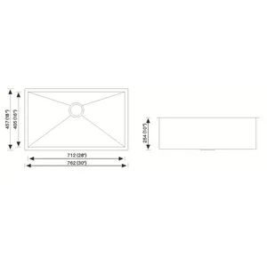 Stainless Steel 304 Single Basin 30 in. Handmade Kitchen Sink - Image 3