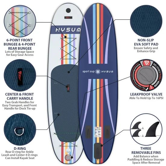 Eco-Friendly 10FT Inflatable Paddle Board for Surfing and Yoga - Image 3