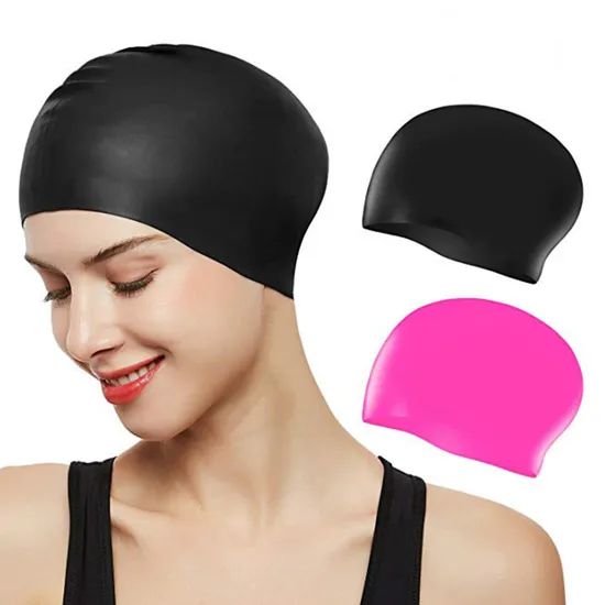 Colorful Adult Logo Printed Highly Elastic Silicone Swimming Caps - Image 4