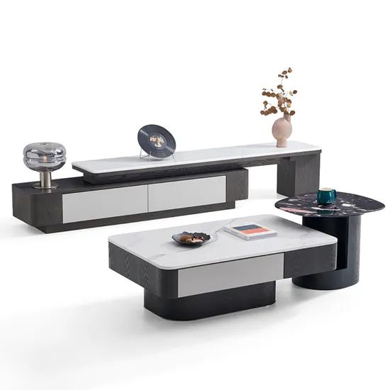 Eco-Friendly Marble-Top Coffee Tea Table with Storage for Miscellaneous Items - Image 6