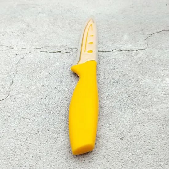 Yellow Color Non Stick Coating Utility Knife with Blade Guard - Image 4