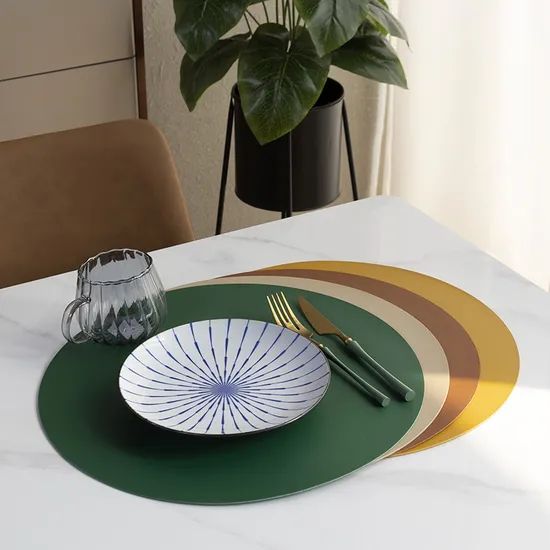 Custom Logo Printed Plastic Leather PVC Placemats Table Mat Promotional Place Mats - Image 1