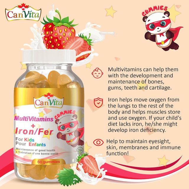 Canvita Kid’s Halal Multivitamins plus Iron Gummy (240 gummies/bottle) all multivitamins for kids for daily use - Image 4