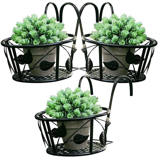 Wholesale manufacture Metal Flower Pots & Planters Customization railing hanger stand best selling product - Image 3