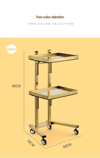 Favorable Rolling Metal Storage Utility Cart Mobile Cart Beauty Trolley - Image 1
