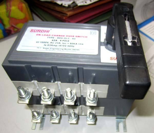 On Load Changeover Switches Utilization Category Ac23 Operation Type Manually Operated Handle Arrangement Single Handel Switch Frame Design Side By Side For - Image 1