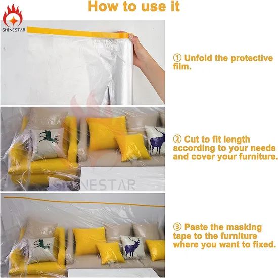 Waterproof Protective Drop Cloth Plastic High Temperature Masking Film - Image 3