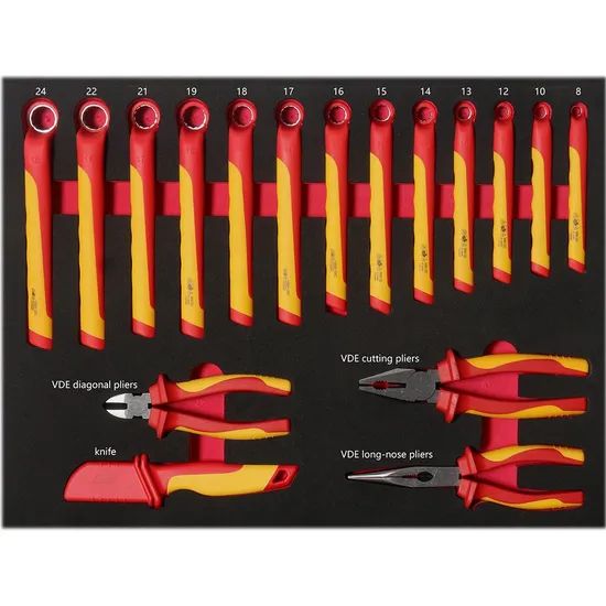 68 PCS Insulated Hand Tools Set3-Draw Tool Cabinets Factory Wheeled Yes Origin China Material Iron Feature Durable Warranty 3 - Image 4