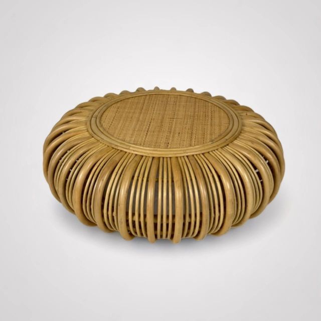 Rattan Hourglass table, rattan round coffee table, Curve Rattan Coffee table,  flower headboard - Image 3