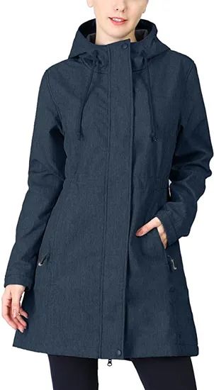 2023 New Arrival Womens Soft Shell Waterproof Long Jacket Wind for Winter - Image 4