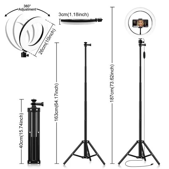 Portable RGB Ring Light with Tripod - Image 5