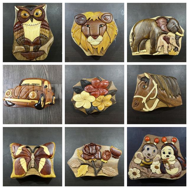 Woodcraft supply for sourvenir and gift: wooden plaques, puzzle box, aircraft model, door plate, keychain, ornament,.. - Image 3