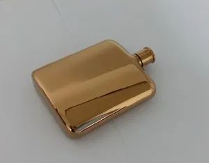 Rose Gold Hip Flask Origin China Color Golden Trademark OEM Style Outdoor Shape with Cover Payment Terms: T/T Feature - Image 1