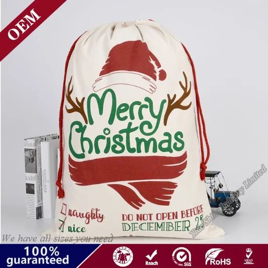 Drawstring Backpacks Christmas Gift Cotton Bag Origin China Brand Name OEM Material Canvas Pattern Type Logo HS Code - Image 1