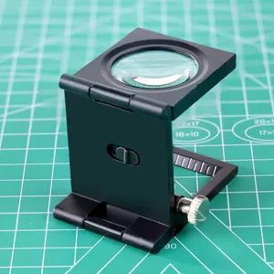 LED-Illuminated Magnifying Glass 10X for Screen Printing N.W 98g Color Black Origin China Handle Metal Shape Rectangle Lens Diameter 28mm - Image 2