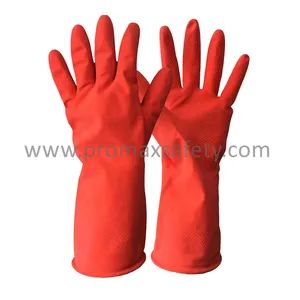 Unsupported Yellow Natural Rubber Kitchen Housework Gloves - Image 5