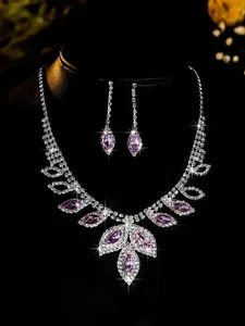 Good Quality Hoyon Gemstone Jewelry Set Royal Blue Red Colorful Diamond Rhinestone - Image 2