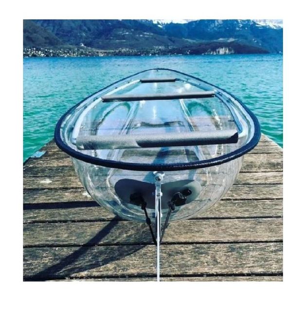 Transparent Kayak with Crystal Clear Bottom 2 Ergonomic Seats 11 Foot Lightweight Frame 2 Person Capacity Fishing Touring Kayak - Image 4