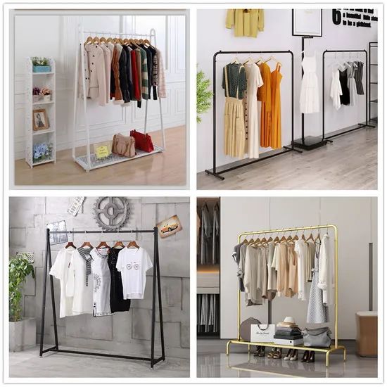 Double Rod Clothing Display Rack Stands Garment Racks Metal Coat Hat Hanging Storage Racks - Image 3