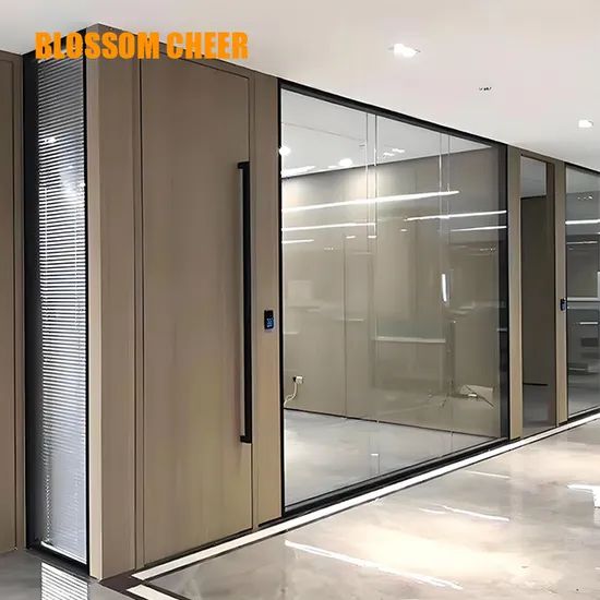 Sleek Modern Aluminum Glass Office Partition Wall Solutions Color Black Style Modern Model NO. BC1865 Security Rating A HS Code - Image 2