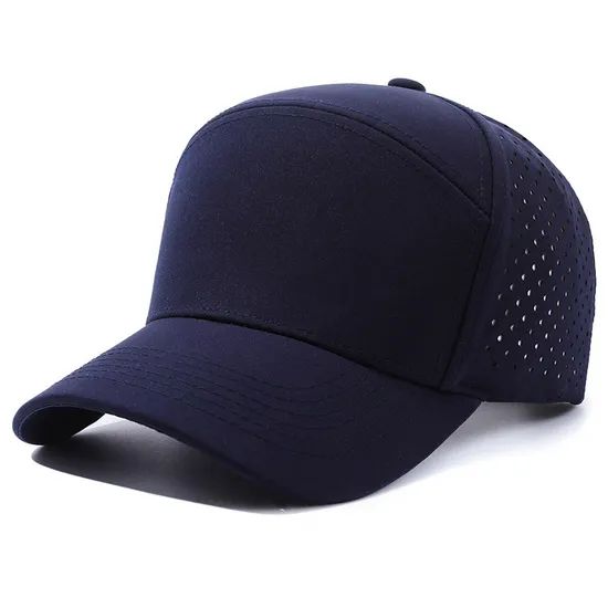 High Quality Breathable Quick Drying 6 Panel Laser Perforated Baseball Caps Sun Protection Hat Structured Mesh Trucker Hats - Image 3