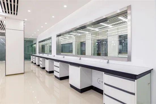 Standard Chemical Resistant Steel Lab Furniture Lab Bench with Mounted Top Cabinets - Image 5