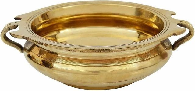 Brass Urli Color Gold Material Brass Finish Polished Capacity 1 Litre Usage Event Decor Design Style Ethnic Design Curved - Image 2