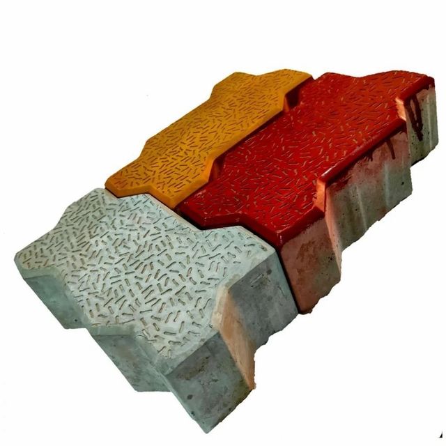 Zig Zag Paver Blocks Color Red Eco Friendly Yes Material Concrete Thickness(mm) 12mm Shape Zig Zag, Zig-Zag Country of Origin Made in - Image 2