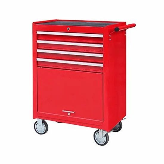 Rolling Tool Chest Cabinet with Tubular Cam Locks Lockable Castors Red - Image 1