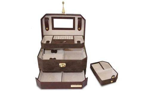 Handmade Luxury PU Leather Jewelry Box for Storage and Display - Image 4