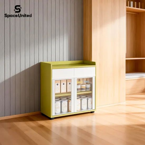 Spaceunited Modern Workstation Tempered Glass Door File Storage Metal Filing Cabinet - Image 5