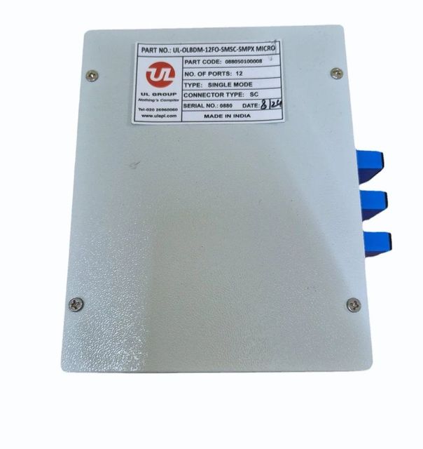 Fiber Cable Termination Box, For Networking Devices, 12 Brand UL Color Grey Material MS Number of Ports 12 Usage/Application Networking - Image 1
