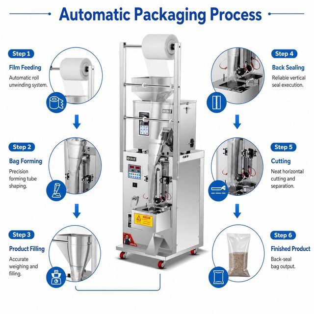 Automatic packaging machine XT-100g Three side sealing - Image 3