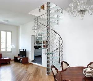 Custom Steel Structure Glass Spiral Stairs - Image 5