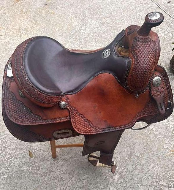 Brown 16 Inch Billy Cook Leather Saddle - Image 4